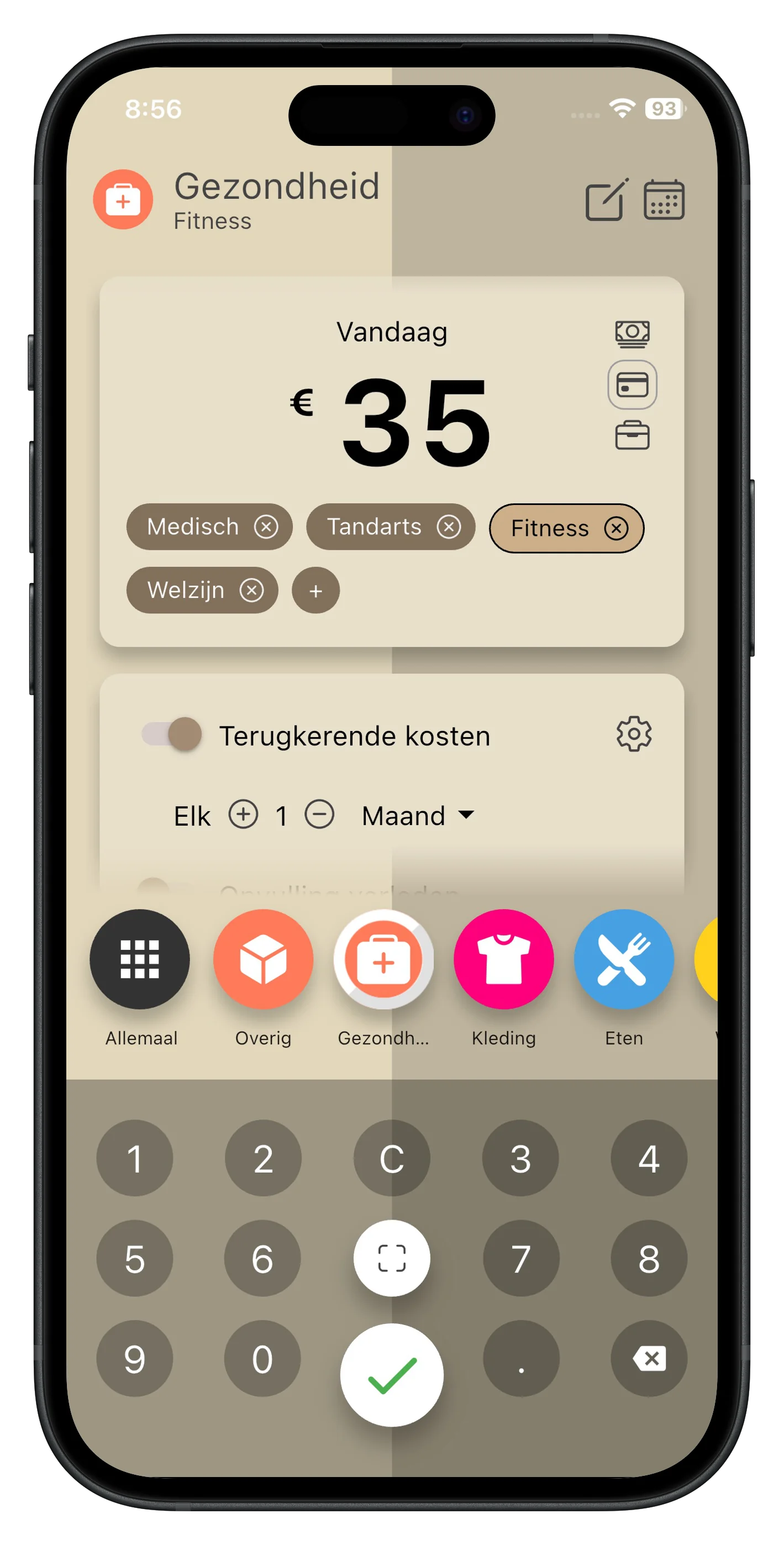 Uitgave toevoegen met bon scannen en categorieën